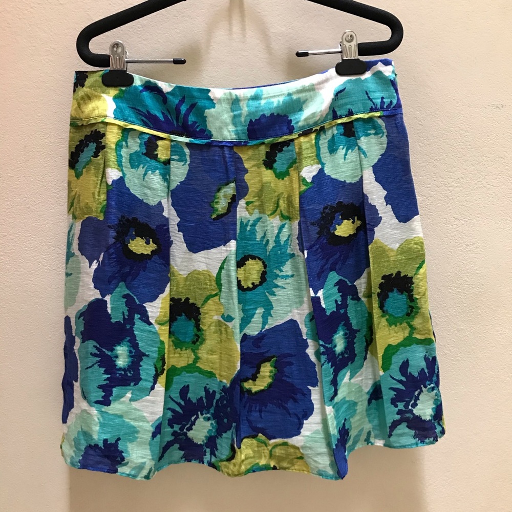 Loft Linen Floral Mini Skirt Size 8